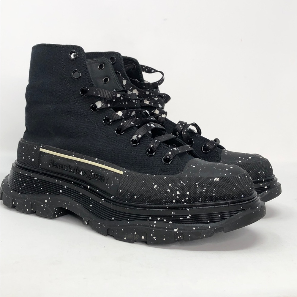 Alexander McQueen Paint Tread Slick High Black 682413 Men’s Sneakers - Size 41 - Picture 12 of 13